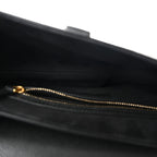 Grained Calfskin Saddle Bag Black