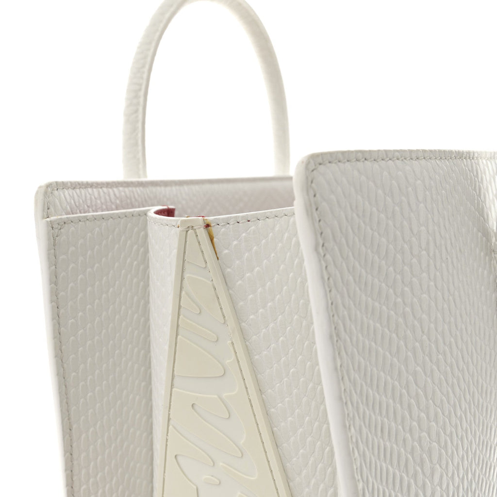 Calfskin Lizard Embossed Medium Paloma White