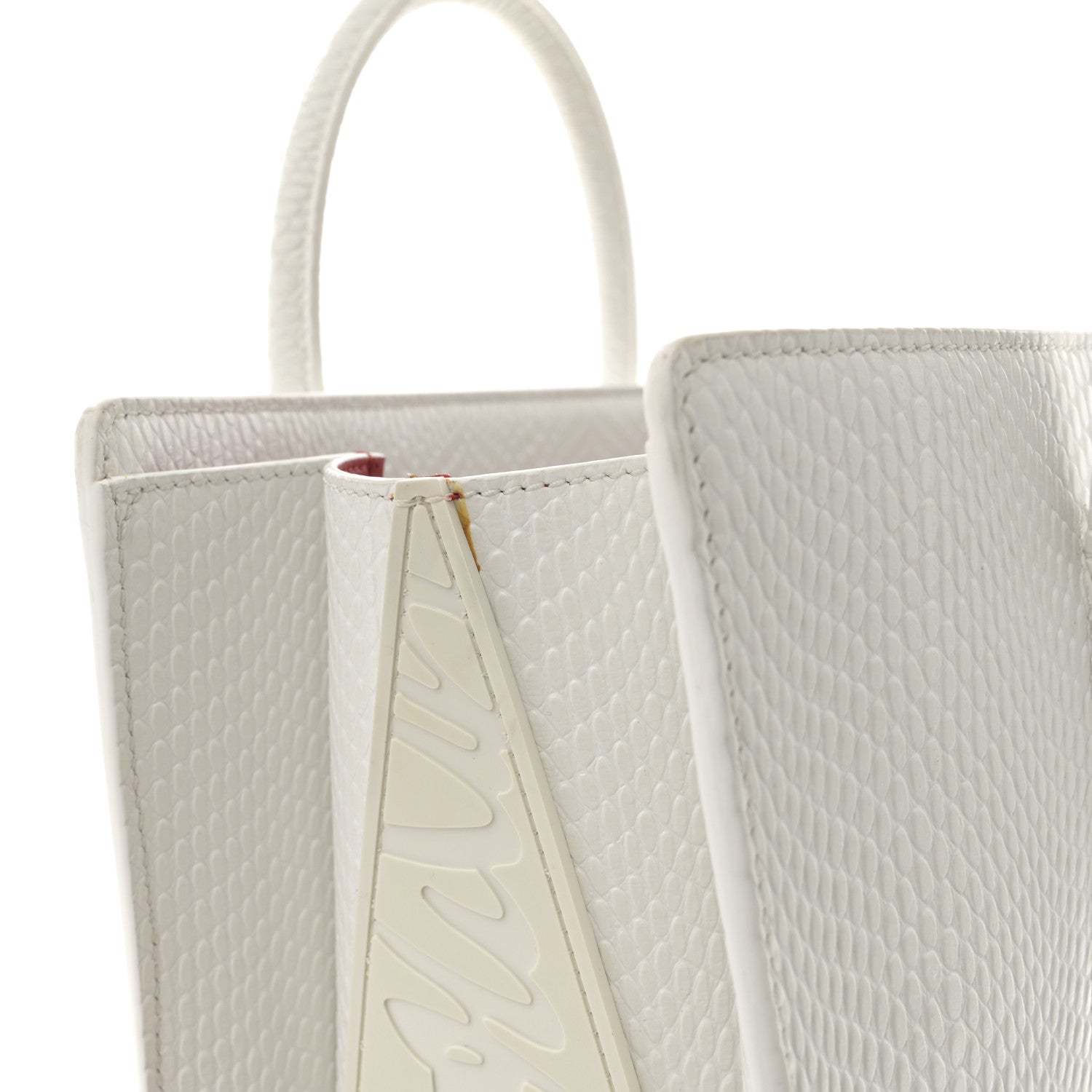 Calfskin Lizard Embossed Medium Paloma White