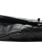Calfskin Quilted CC Uniform Flap Belt Bag Black