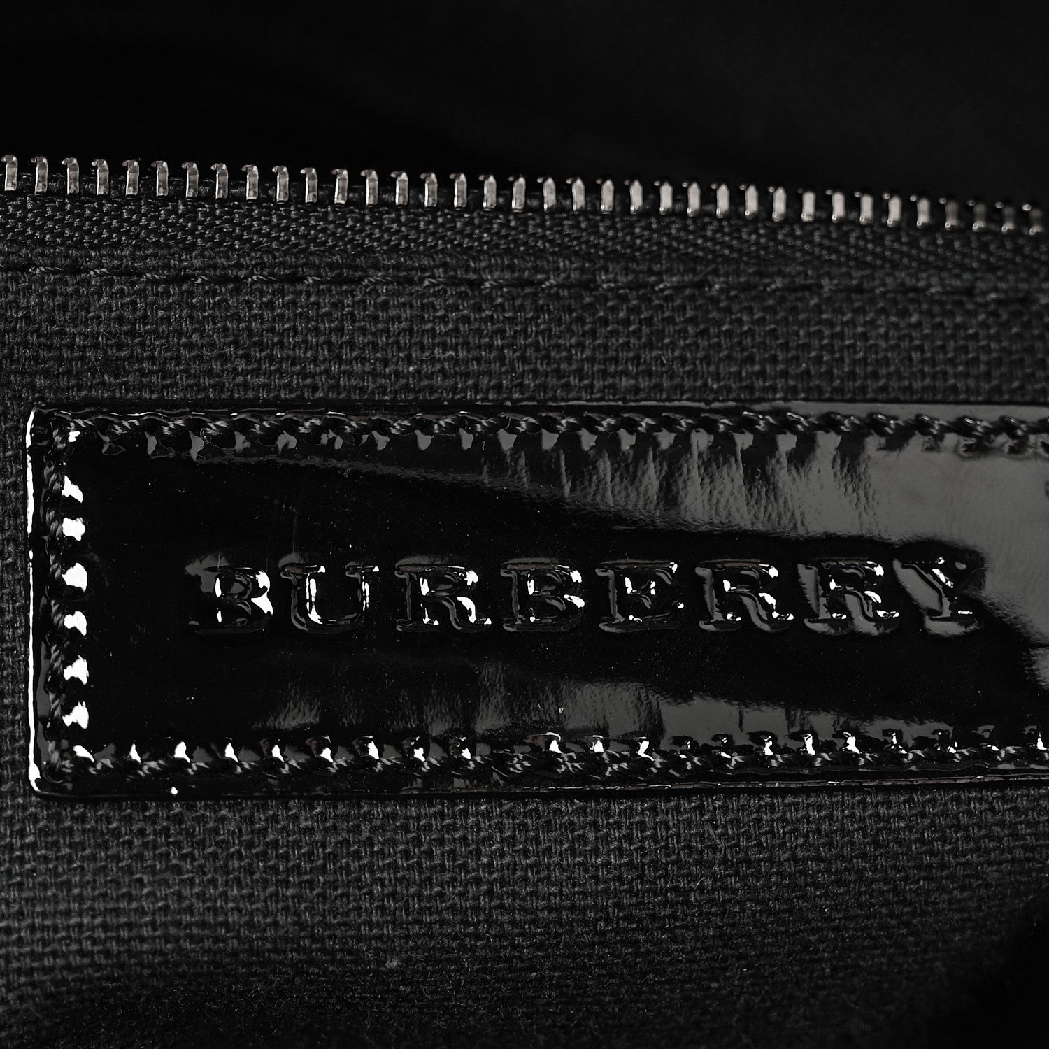 Patent Check Embossed Small Bilmore Tote Black
