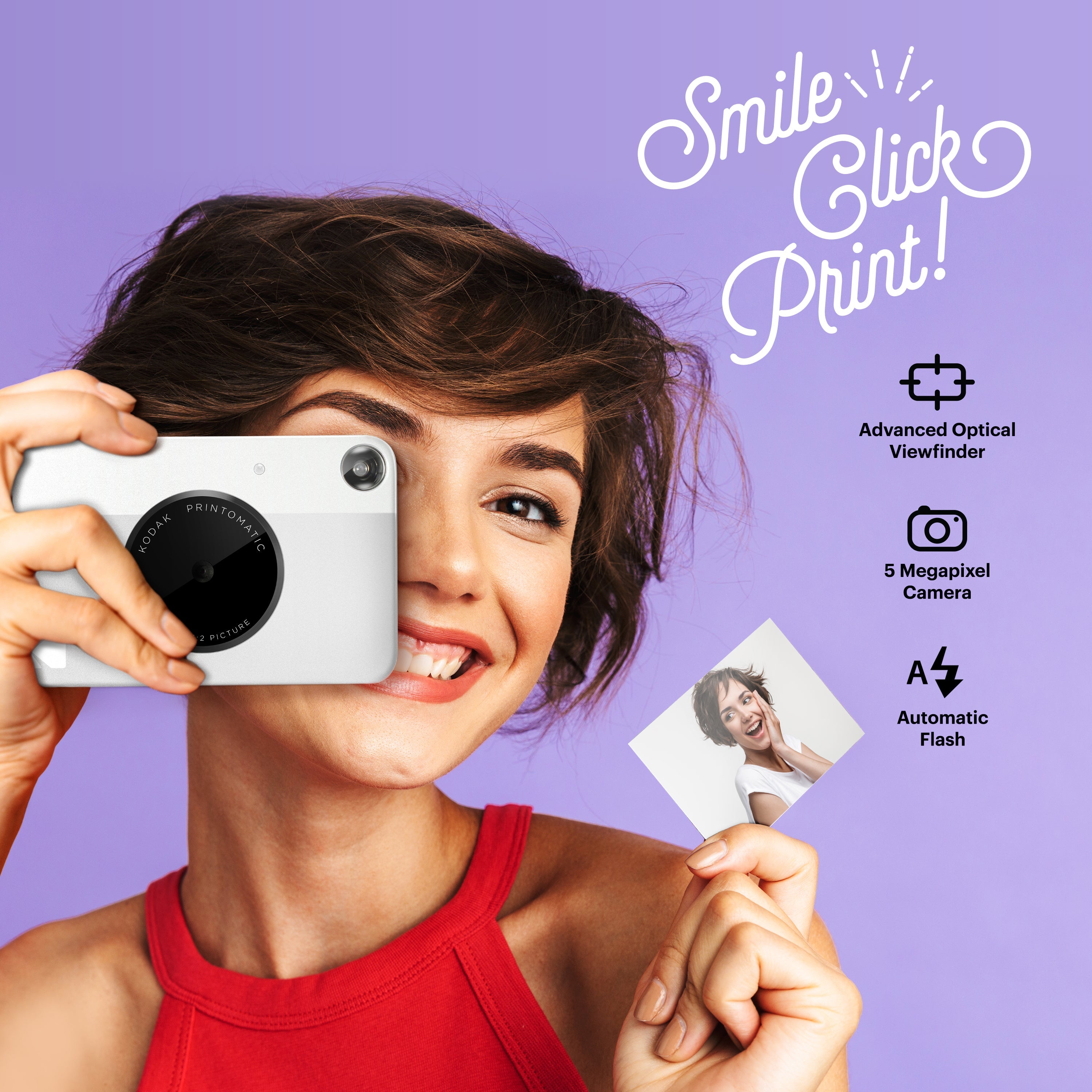Kodak Printomatic Instant Print Camera - Prints on Zink 2x3" Photo Paper