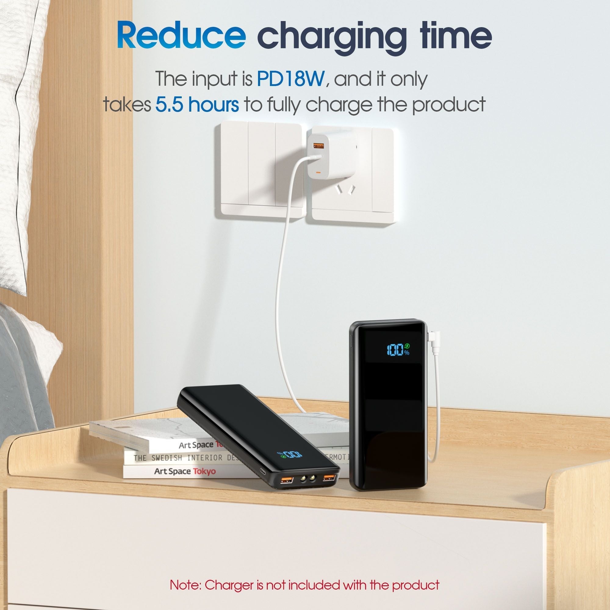 Portable Charger, 20000mAh USB C Power Bank Fast Charging, LED Display Phone Battery Pack Compatible with iPhone