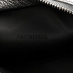 Metallic Grained Calfskin Neo Classic Hardware Super Nano City Crossbody Silver