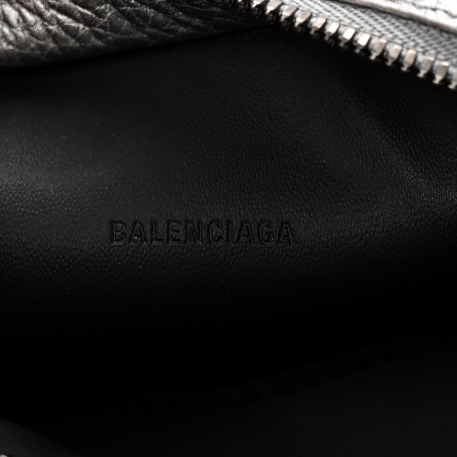 Metallic Grained Calfskin Neo Classic Hardware Super Nano City Crossbody Silver