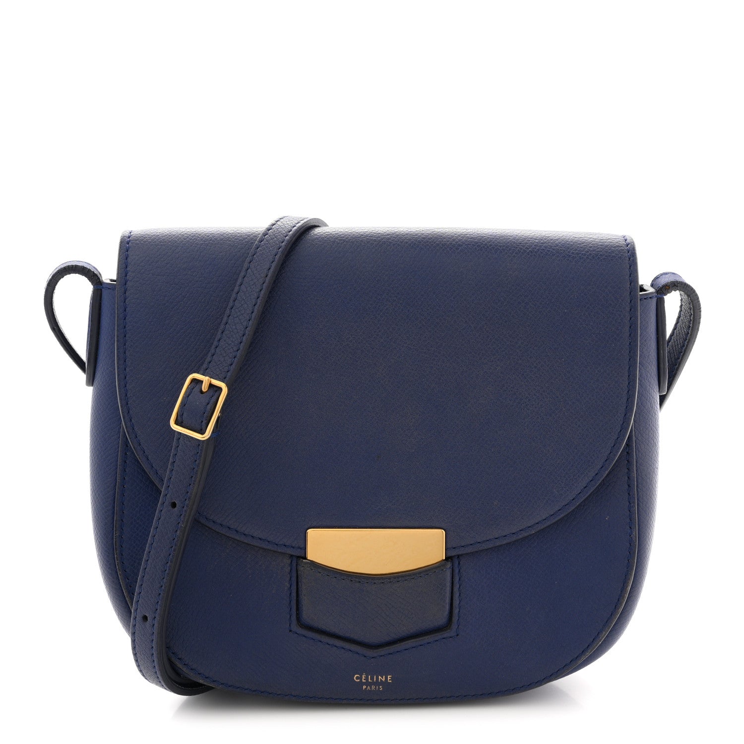 Grained Calfskin Small Trotteur  Indigo