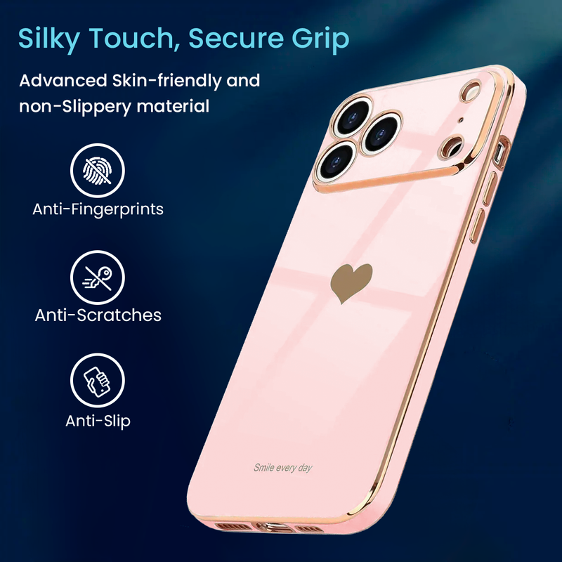 Entronix Case Compatible with iPhone 17 Pro Max - [Flexible] Luxury Glossy Heart