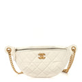 Caviar Quilted Sweetheart Belt Bag White