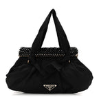 Tessuto Nylon Bead Evening Bag Black
