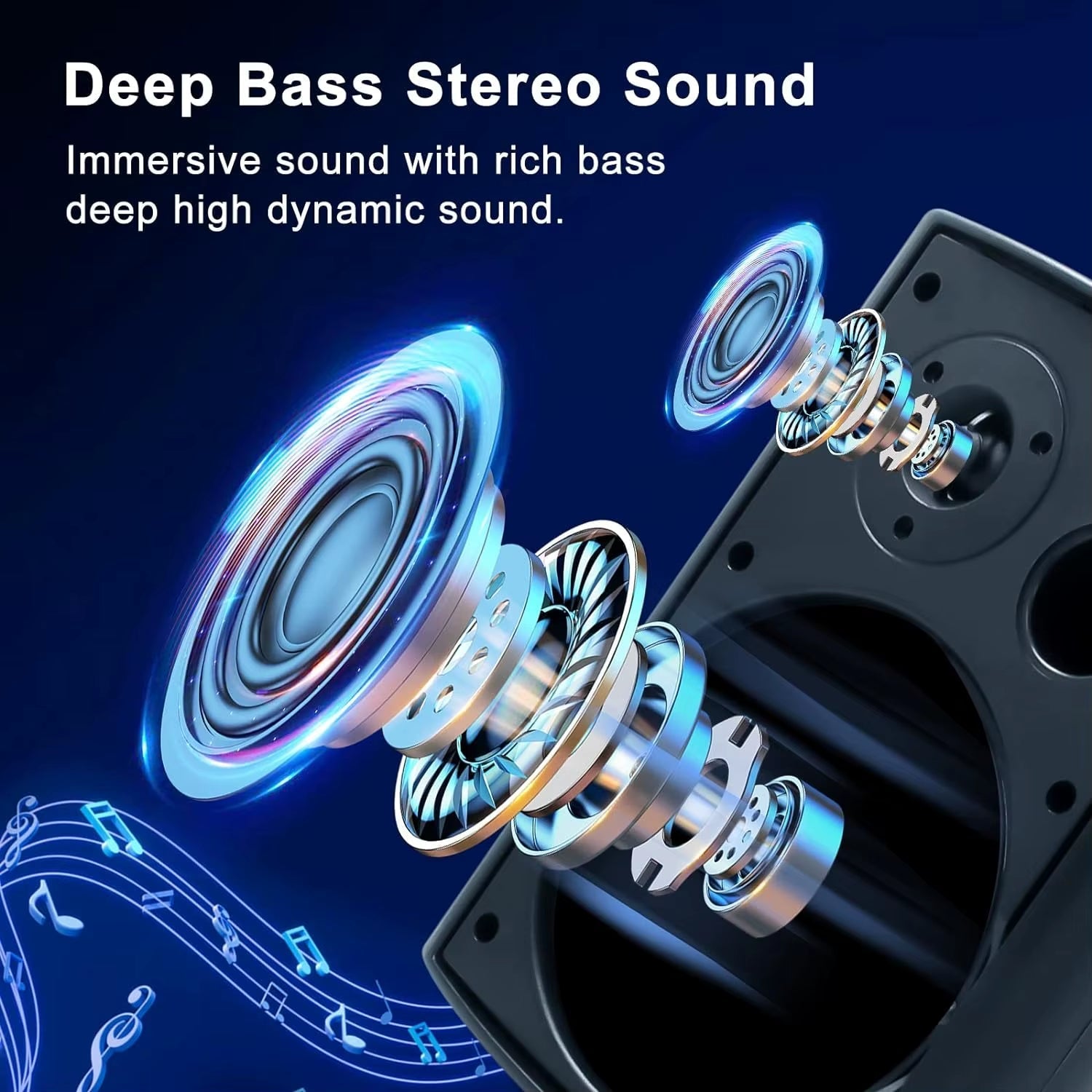 800W 6.5-Inch Outdoor Waterproof Bluetooth Speakers with HD Digital Stereo Sound System - Wall Mounted for Patio (Set of 2)