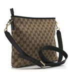 GG Monogram Web Flat Messenger Bag Black