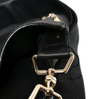 Pebbled Calfskin Large Rockstud Flip-Lock Messenger Bag Black