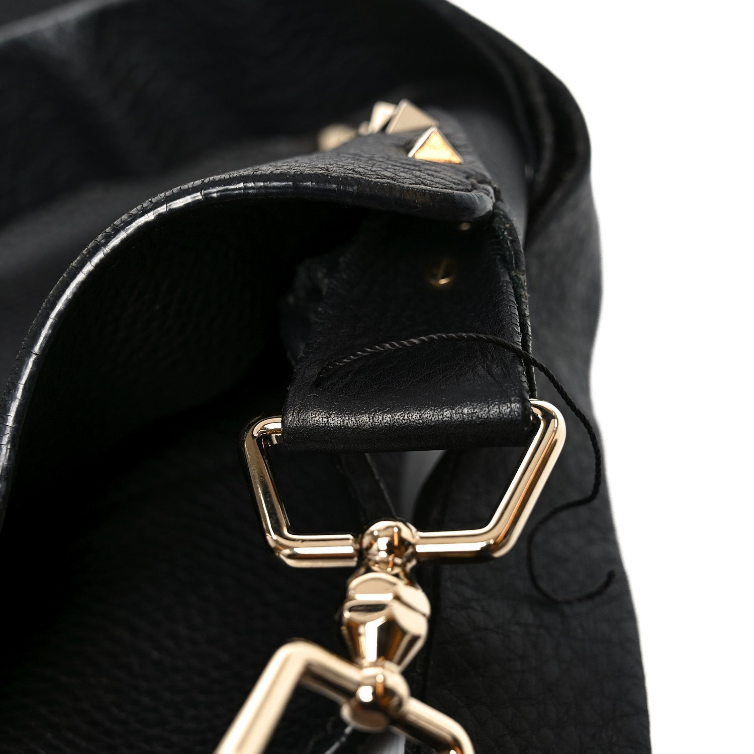 Pebbled Calfskin Large Rockstud Flip-Lock Messenger Bag Black