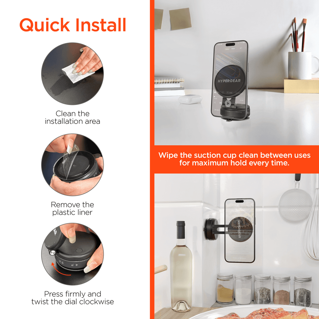 Mag Vac Magnetic Phone Mount with Vacuum Suction Cup Base