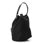 Saffiano Tessuto Nylon Mini Bucket Crossbody Bag Black
