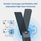 WiFi 6E USB Adapter for Desktop PC - (Archer TXE50UH) AXE3000 Tri-Band Wireless Network Adapter, Ultra-Low Latency, MU-MIMO, OFDMA, Refined Security, WPA3, Supports Windows 11/10