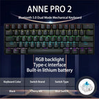 60% 61 Keys Portable Mini Wireless bluetooth 5.0 Mechanical Keyboard Office Gaming Keyboard Type-C Detachable Cable - B switch