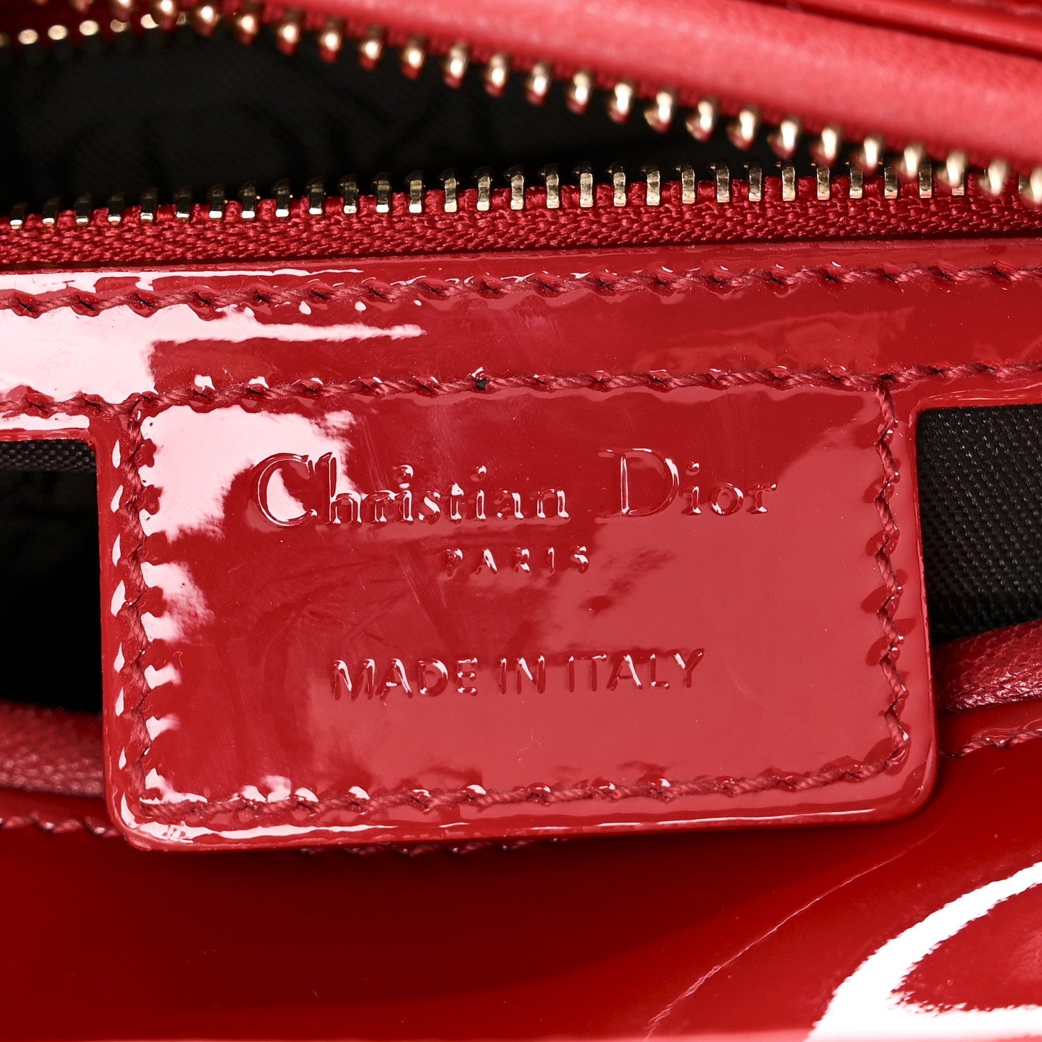 Patent Cannage Medium Lady Dior Red