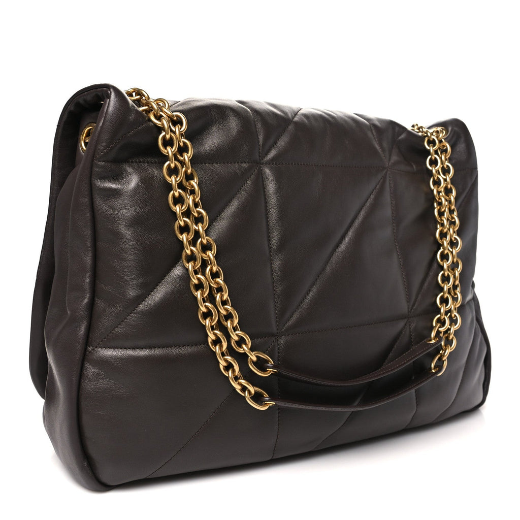 Lambskin Matelasse Monogram Large Jamie 4.3 Dark Sweet Chocolate