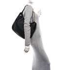 Nappa Maxi Vlogo Gate Hobo Bag Black