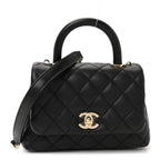 Caviar Quilted Extra Mini Coco Handle Flap Black