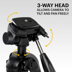 Kodak PhotoGear 2-in-1 Camera Tripod & Monopod with 70” 4-Section Flip-Lock Tripod & Remote