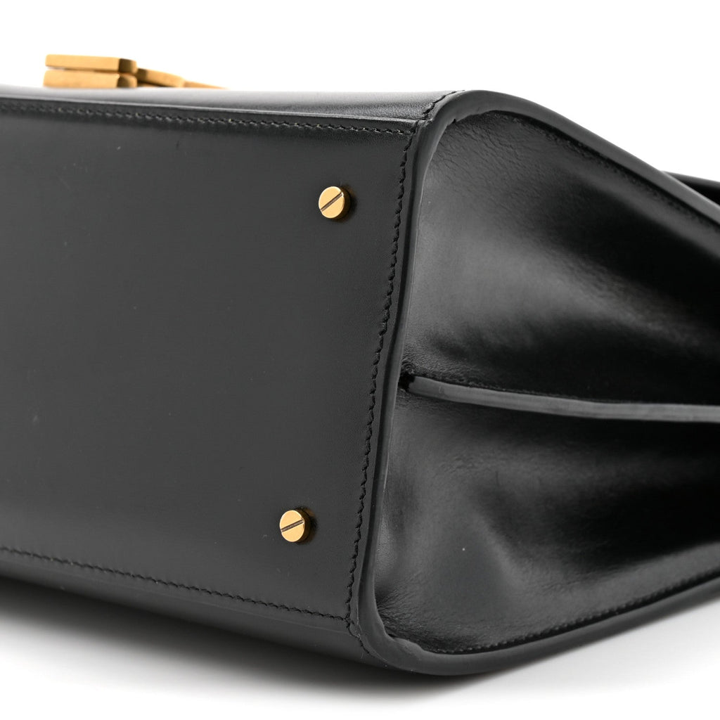 Smooth Calfskin Medium Classic Monogram Cassandra Top Handle Black