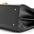 Smooth Calfskin Medium Classic Monogram Cassandra Top Handle Black