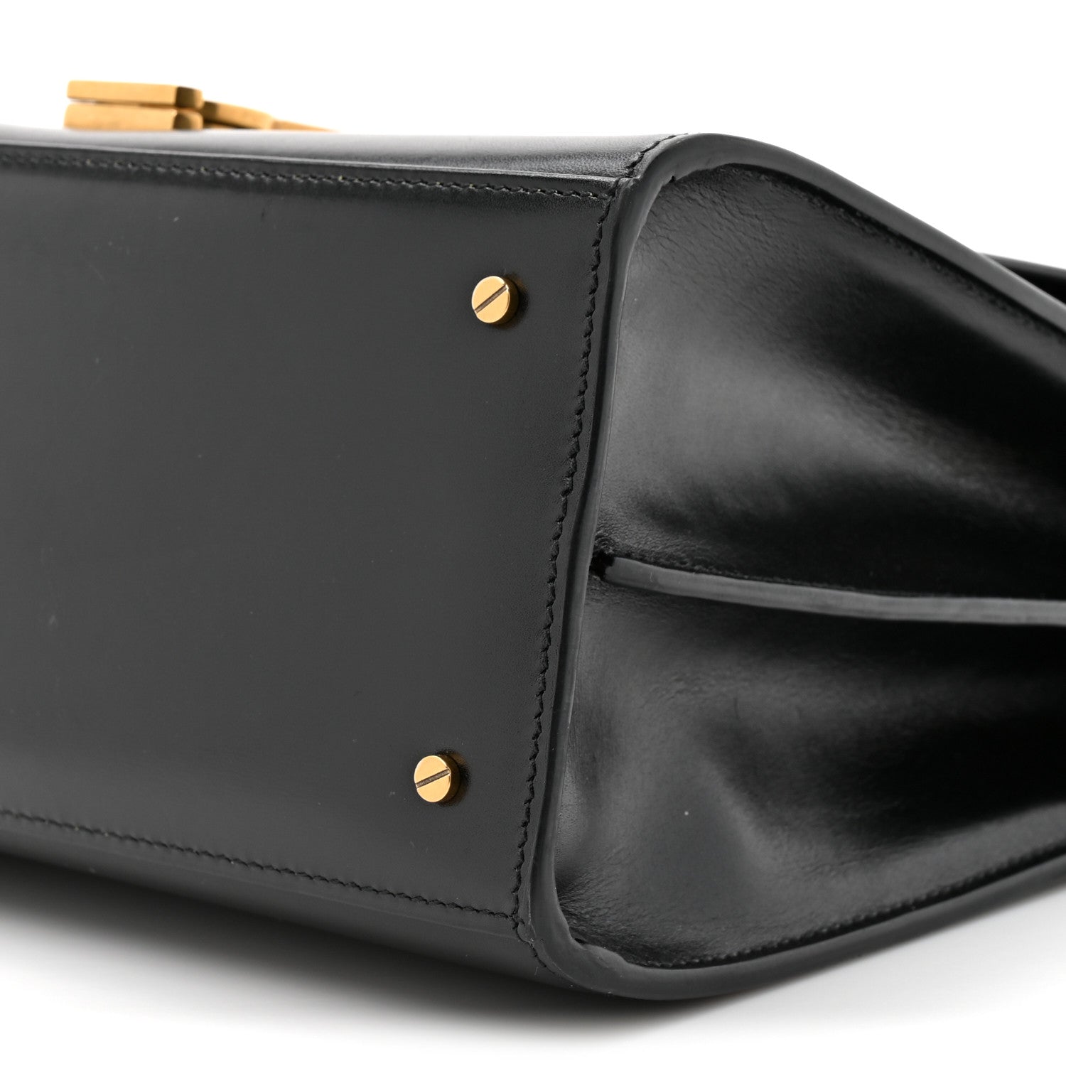 Smooth Calfskin Medium Classic Monogram Cassandra Top Handle Black
