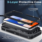 Entronix Bundle Compatible with Galaxy S23 Plus - Heavy Duty Case & 2 Clear Screen Protectors