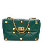 Nappa Medium Roman Stud Shoulder Bag Jungle