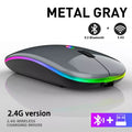 Rechargeable Bluetooth Wireless Mouse with 2.4GHz USB RGB 1600DPI Mouse for Computer Laptop Tablet PC Macbook Gaming Mouse Gamer- Dual Mode