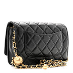 Lambskin Quilted CC Pearl Crush Wallet on Chain WOC Black