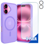 Entronix Bundle Compatible with iPhone 16 - [Magnetic] Translucent Matte Case, 1 Screen Protector & 1 Camera Lens Protector