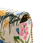 X KEN SCOTT Calfskin Matelasse Floral Print Super Mini GG Marmont Shoulder Bag Ivory Pink