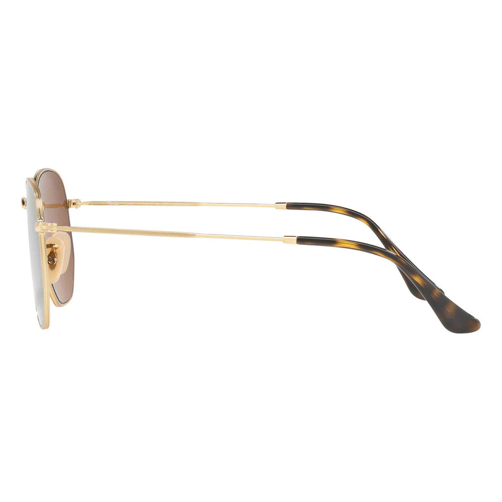 Ray-Ban Hexagonal Gold Brown Polarised Sunglasses RB3548N