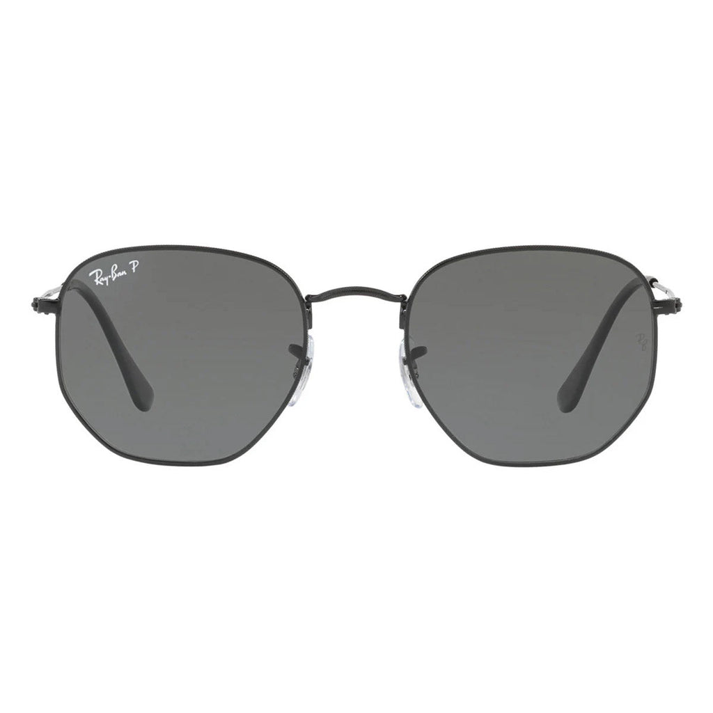 Ray-Ban Hexagonal Black Green Polarised Sunglasses RB3548N