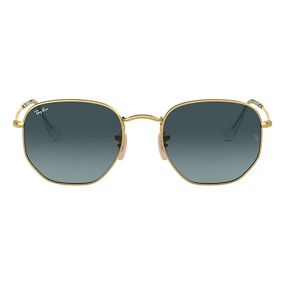 Ray-Ban Hexagonal Gold Blue Gradient Sunglasses RB3548N