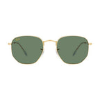 Ray-Ban Hexagonal Gold Green Sunglasses RB3548N