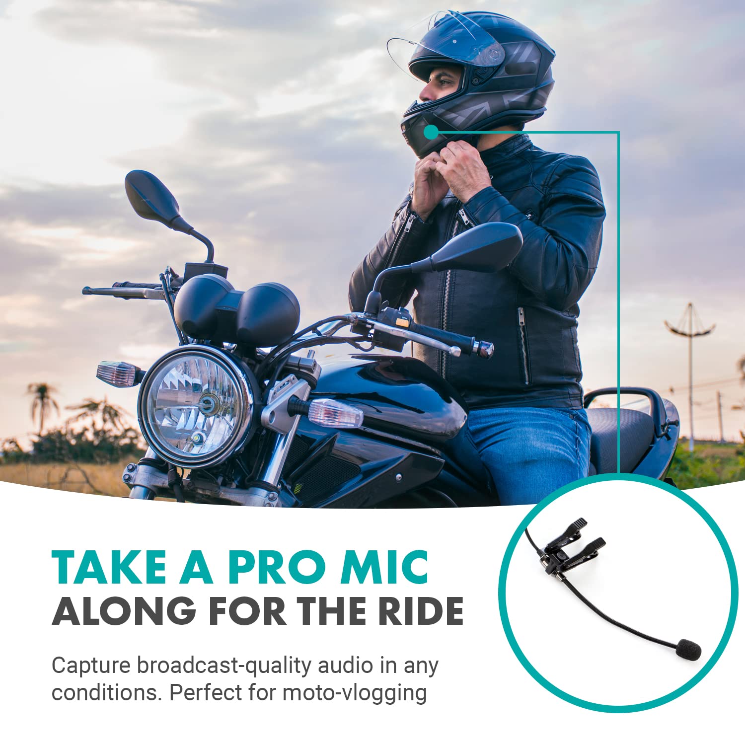 Movo ACM400 Flexible Gooseneck Omnidirectional Microphone for Motovlogging