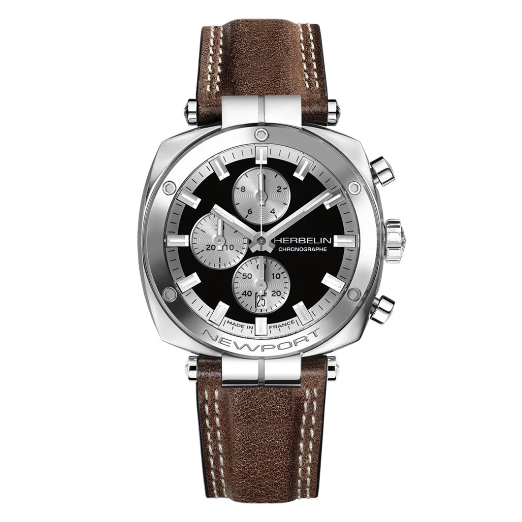 Herbelin Newport Héritage Men's Black Brown Watch