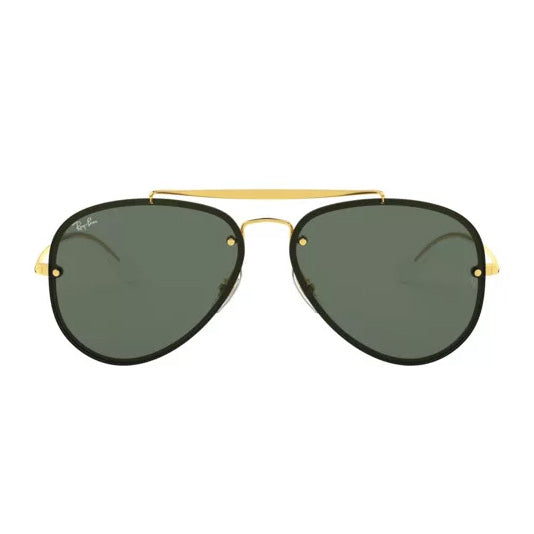 Ray-Ban Gold Green Blaze Aviator Sunglasses RB3584N
