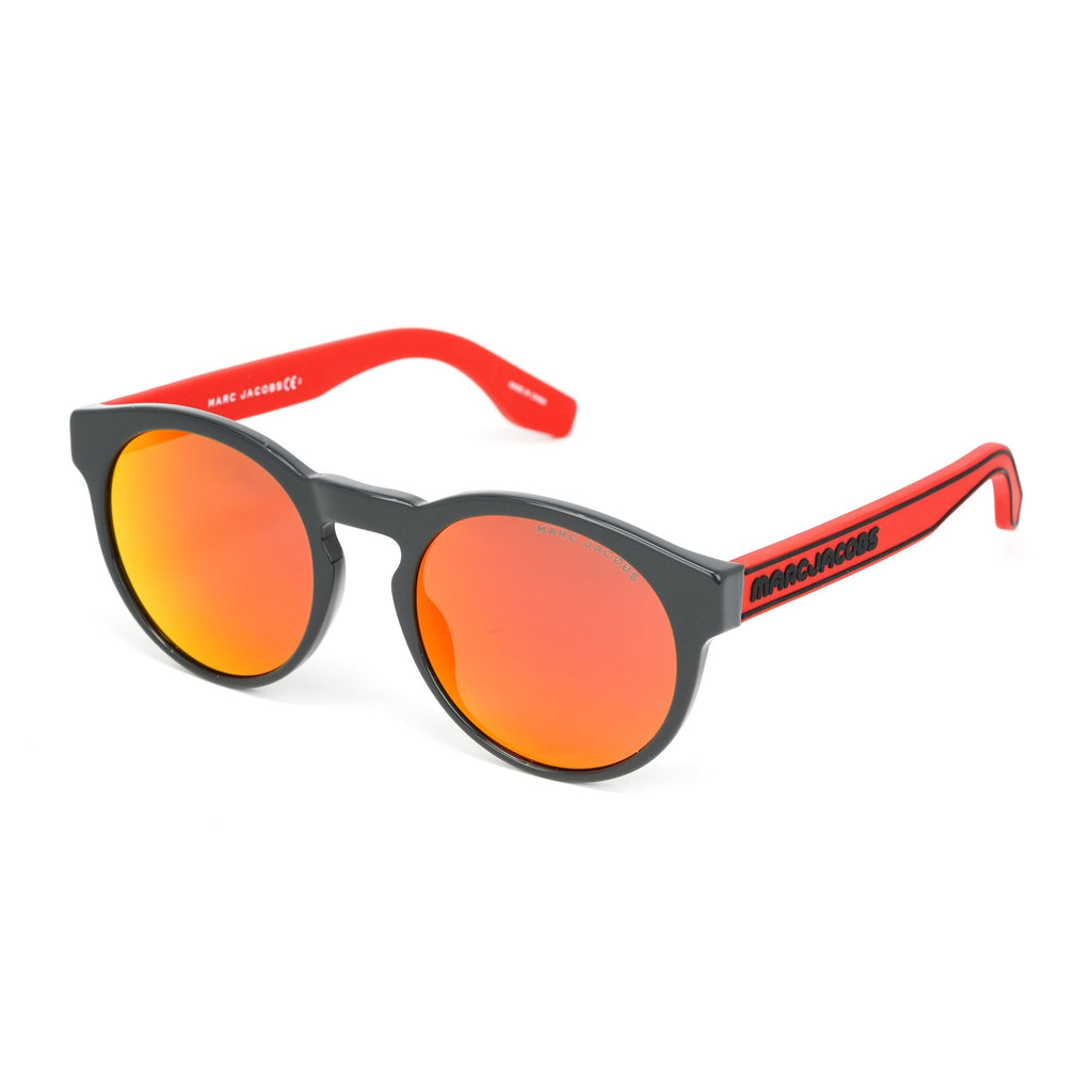 Marc Jacobs Unisex Round Sunglasses Grey Red Mirror