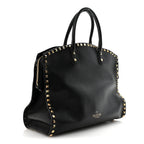 Vitello Rockstud Dome Shopper Black