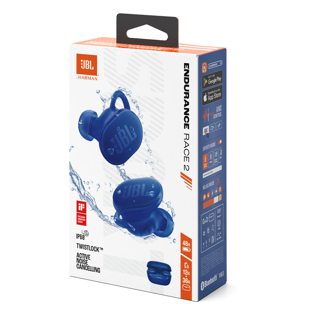 JBL Endurance Race 2 Noise Cancelling True Wireless Sport Earbuds (Blue)