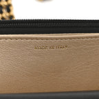 Shiny Lambskin Quilted Dynasty Wallet On Chain WOC Black
