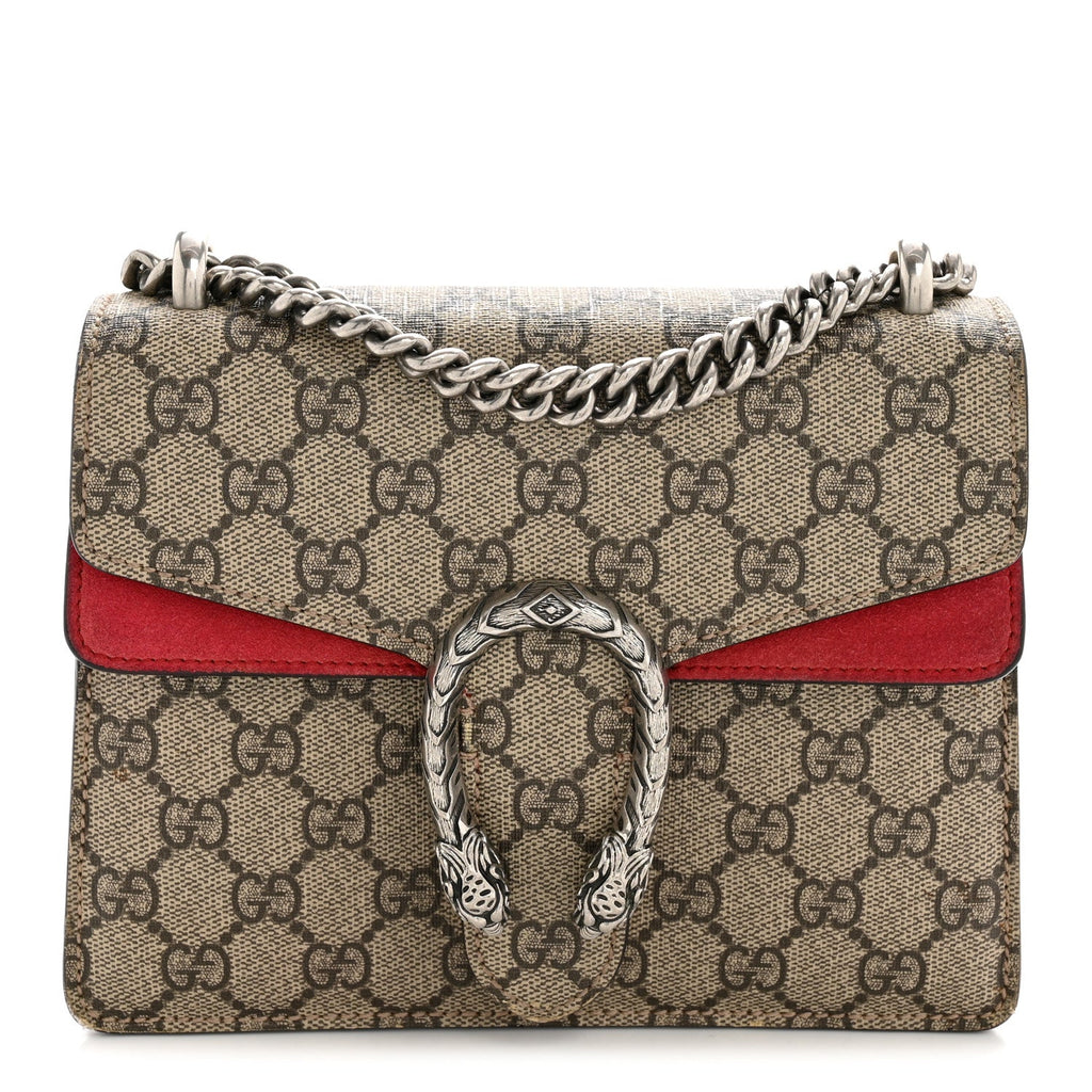 GG Supreme Monogram Mini Dionysus Shoulder Bag Hibiscus Red
