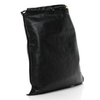 Calfskin Flat Drawstring Tote Black