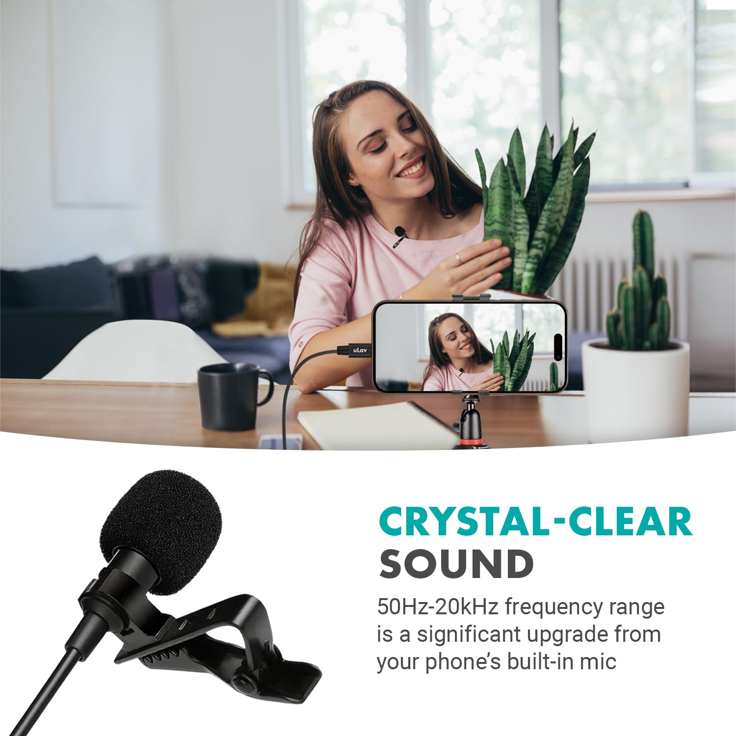 Movo uLav-L Lav Omnidirectional Mic for USB-C