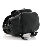 Lambskin Quilted Small Duma Drawstring Backpack Black